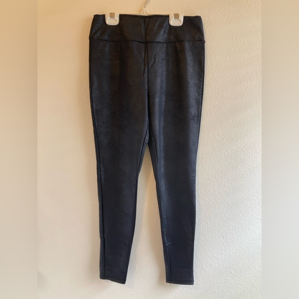 LuLaRoe Luxe Faux Leather Leggings Size M Black Pull On Pants